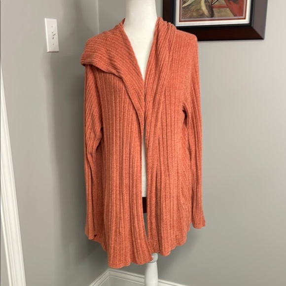 Barefoot Dreams hooded cardigan womens size 2X Plus soft chenille coral pink - Picture 1 of 6